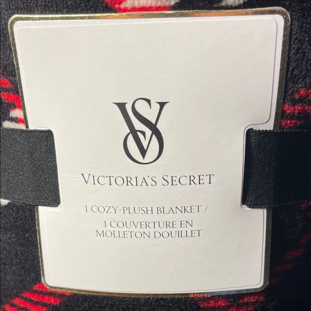 Victoria's Secret Red and Black Plaid Throw - Picture 2 of 6